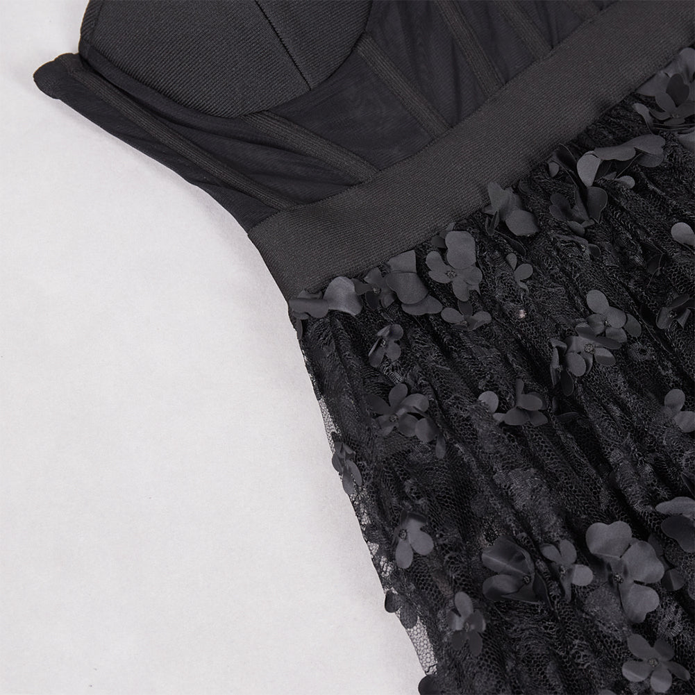 Strapless Sleeveless Bustier Lace Dress PZM110