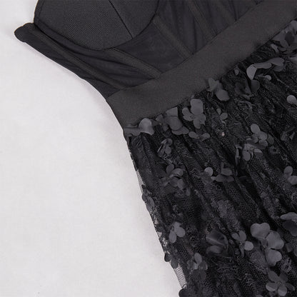 Strapless Sleeveless Bustier Lace Dress PZM110