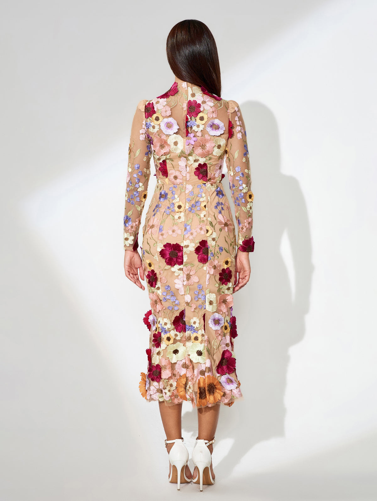 Maraya Floral Applique Midi Dress