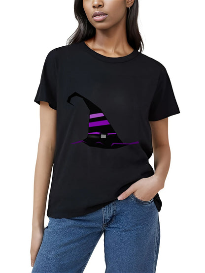 KevaMolly Graphic T Shirts for Women Summer Casual Halloween Printed Tee Cotton Tops Loose Fit