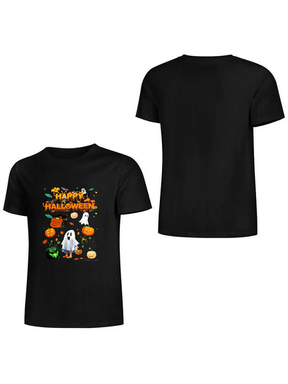 KevaMolly Graphic T Shirts for Women Summer Casual Halloween Printed Tee Cotton Tops Loose Fit