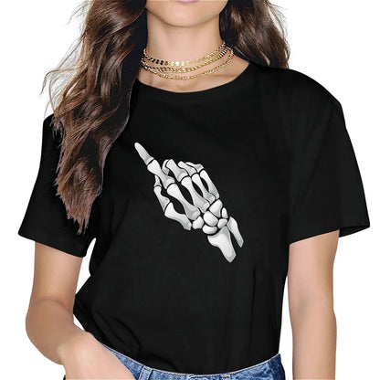 KevaMolly Graphic T Shirts for Women Summer Casual Halloween Printed Tee Cotton Tops Loose Fit