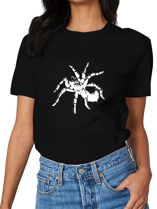 KevaMolly Graphic T Shirts for Women Summer Casual Halloween Printed Tee Cotton Tops Loose Fit