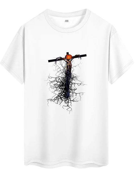 KevaMolly Graphic T Shirts for Women Summer Casual Halloween Printed Tee Cotton Tops Loose Fit