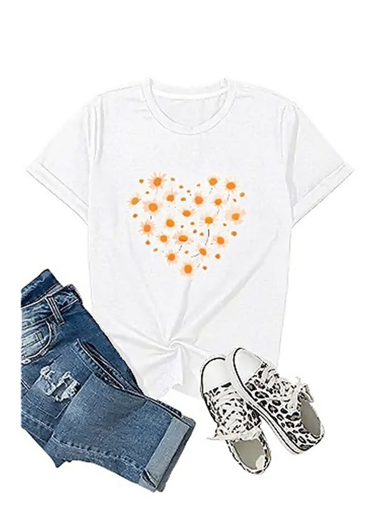 KevaMolly Graphic T Shirts for Women Summer Casual Halloween Printed Tee Cotton Tops Loose Fit