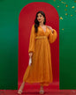 V-neck Pleated Maxi Dress
