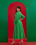 Vintage Green Lace Long Dress
