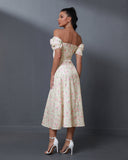 Off Shoulder Floral Print Dress