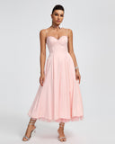 Ballerina Pink Open Back Midi Dress