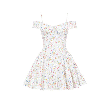 Off Shoulder Sleeveless Floral Mini Dress ZNSBA1022