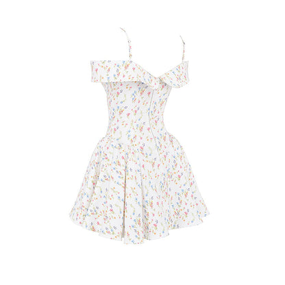 Off Shoulder Sleeveless Floral Mini Dress ZNSBA1022
