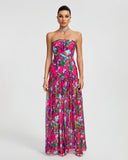 Strapless Chiffon High Split Maxi Dress