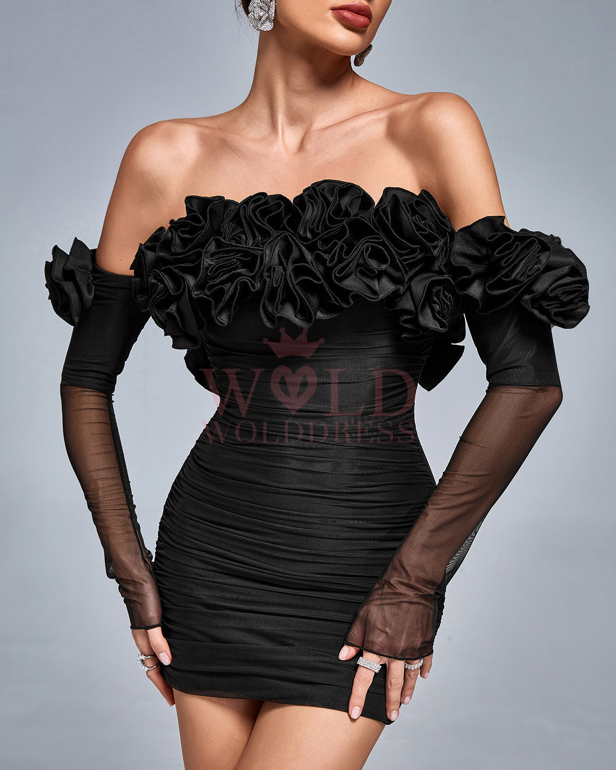 Hollyhock Floral Ruched Mini Dress