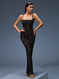 Open Back Slim Fit Lace Dress
