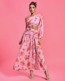 One Shoulder Printed Maxi Dress