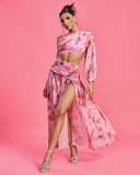One Shoulder Printed Maxi Dress