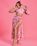 One Shoulder Printed Maxi Dress