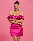 Off Shoulder Distinctive Mini Dress