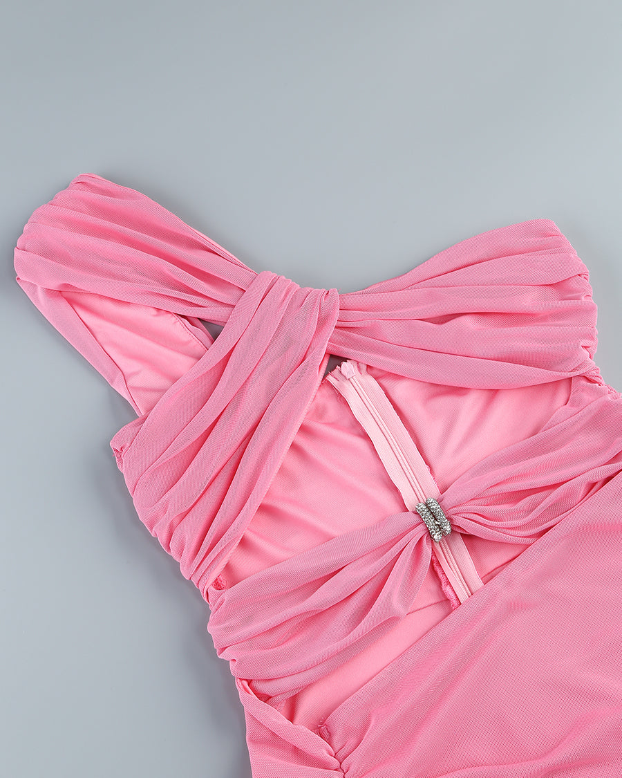 One Shoulder Side Slit Maxi Dress