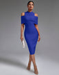 Cold-shoulder Mock Neck Bandage Dress