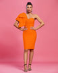 One Shoulder Bowknot Bandage Dress
