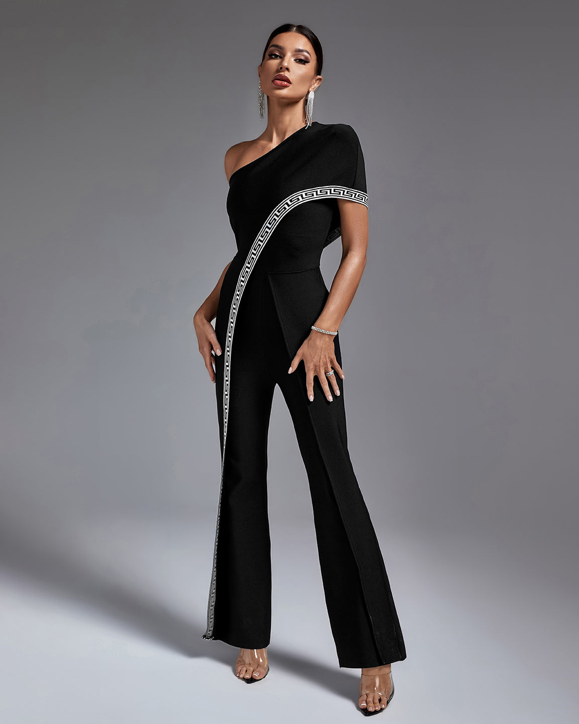 Elegant Goddess One Shoulder Bandage Jumpsuit