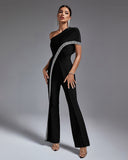 Elegant Goddess One Shoulder Bandage Jumpsuit