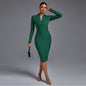 V Neck Long Sleeve Bandage Dress