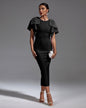 Beading Decor Bow Midi Bandage Dress