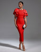 Beading Decor Bow Midi Bandage Dress