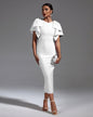 Beading Decor Bow Midi Bandage Dress
