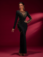 Gold Beadwork Luxury Bandage Maxi Gown