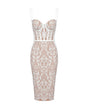 Black Lace Midi Bandage Dress