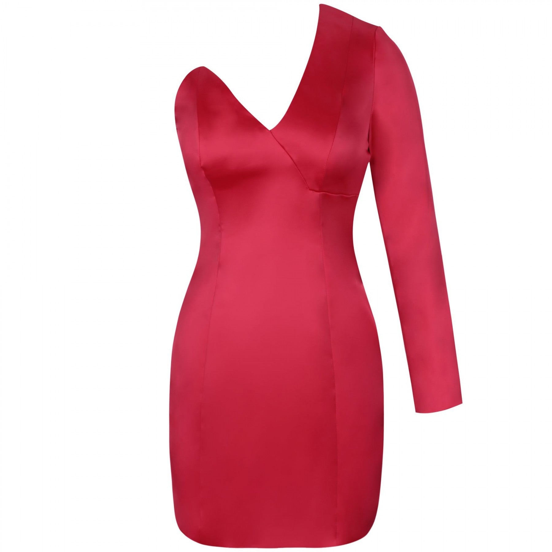 One Shoulder Long Sleeve Asymmetrical Mini Bodycon Dress HI1118 3 in wolddress