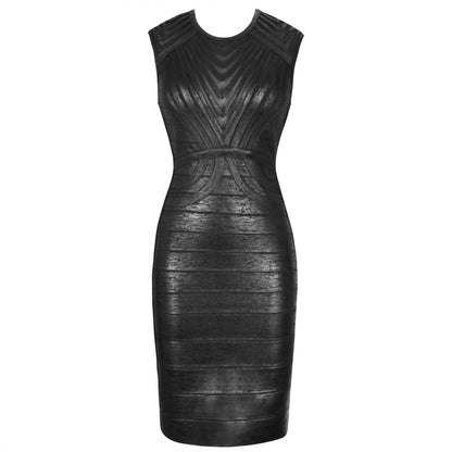 Round Neck Sleeveless Striped Mini Bandage Dress PZ19252 6 in wolddress