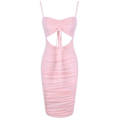 Strappy Sleeveless Cutout Over Knee Bodycon Dress HI1071 1 in wolddress
