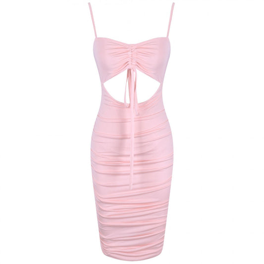 Strappy Sleeveless Cutout Over Knee Bodycon Dress HI1071 1 in wolddress
