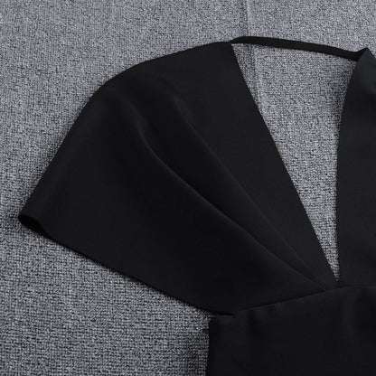 V Neck Short Sleeve Backless Maxi Bandage Dress PF19077 21 in wolddress