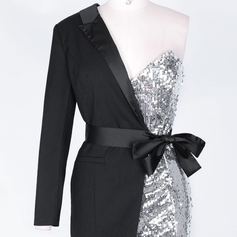 One Shoulder Long Sleeve Sequined Mini Bodycon Dress FSY19185 7 in wolddress