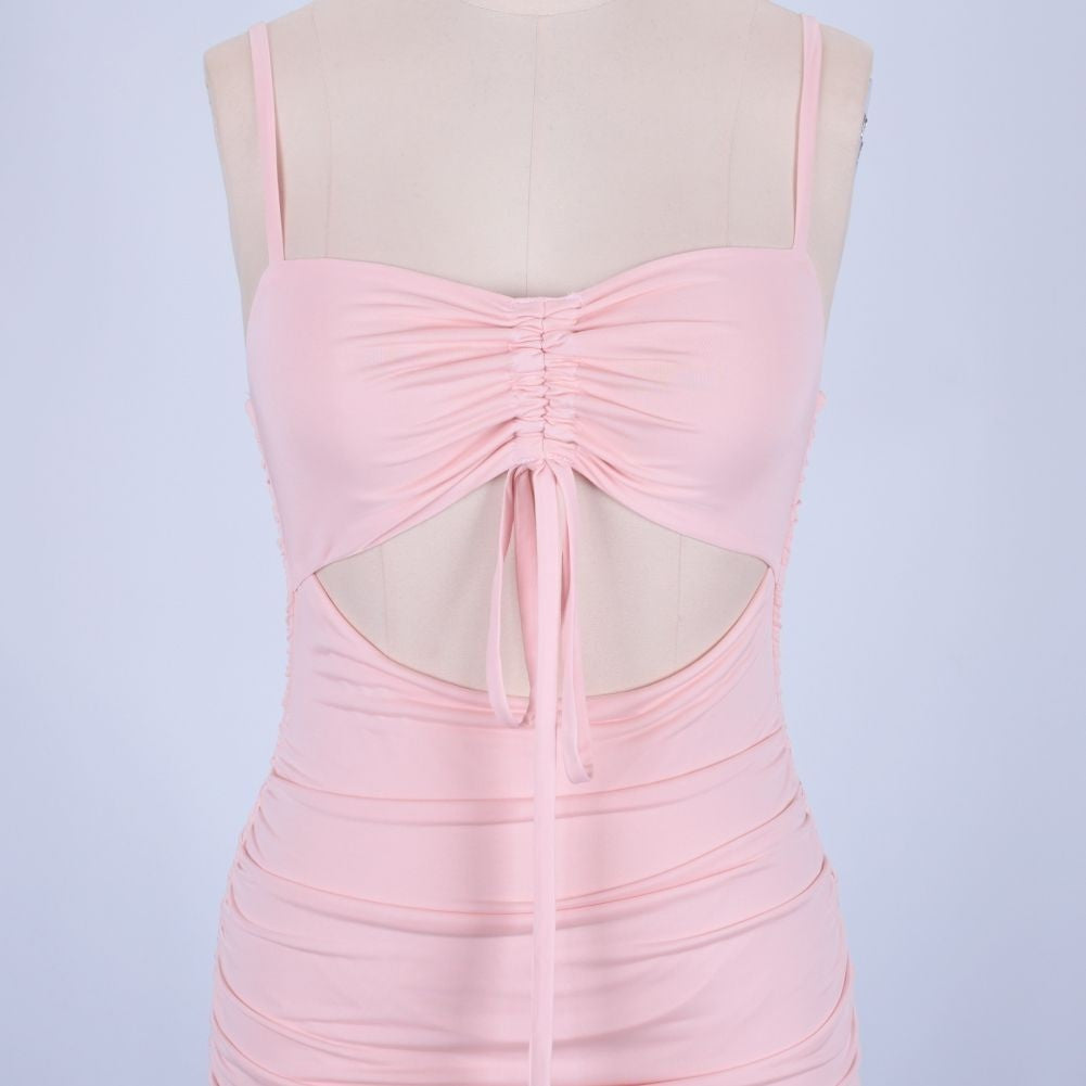 Strappy Sleeveless Cutout Over Knee Bodycon Dress HI1071 4 in wolddress