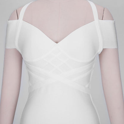 V Neck Mid Sleeve Striped Over Knee Bandage Dress PF19089 28 in wolddress