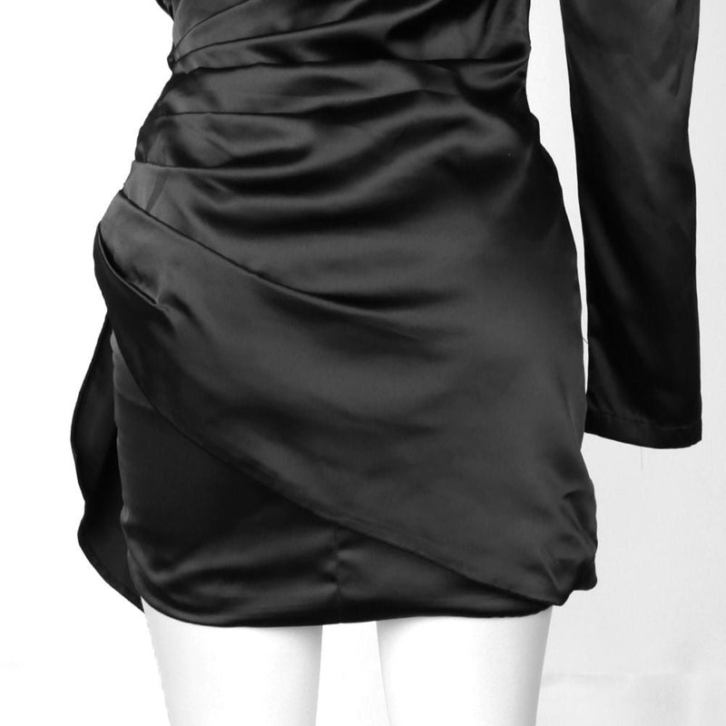One Shoulder Long Sleeve Asymmetrical Mini Bodycon Dress HI1105 24 in wolddress