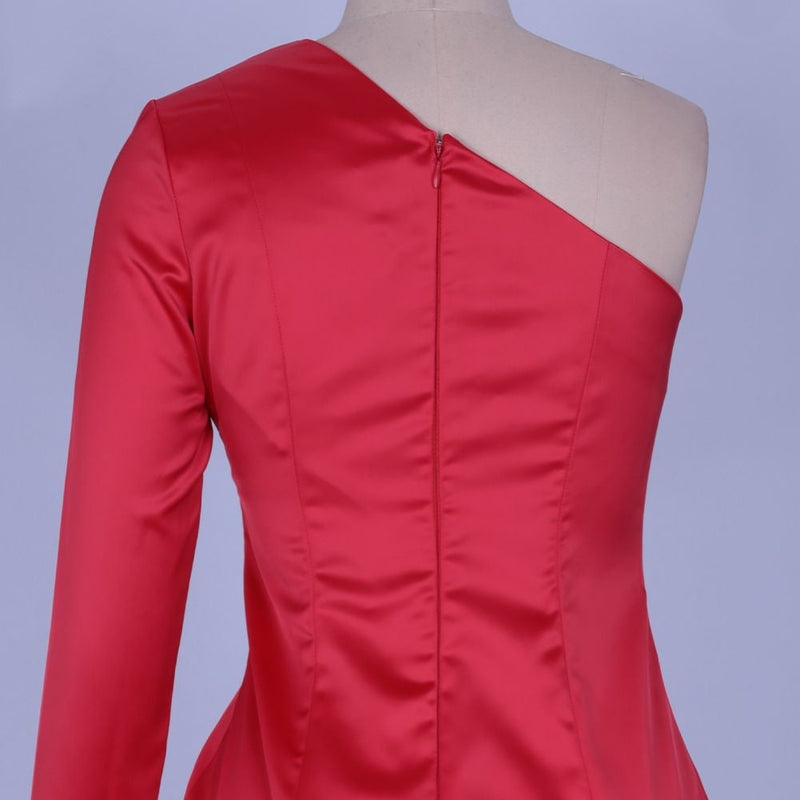 One Shoulder Long Sleeve Asymmetrical Mini Bodycon Dress HI1118 7 in wolddress