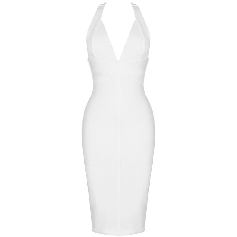 Halter Sleeveless Plain Over Knee Bandage Dress PF19008 3 in wolddress