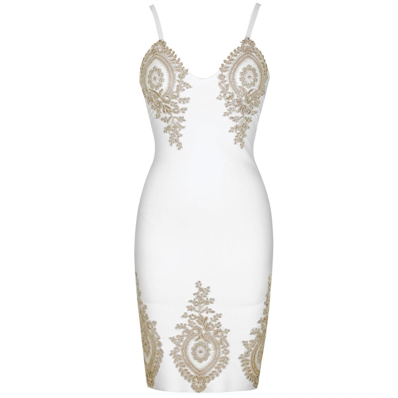 Strappy Sleeveless Embroidered Mini Bandage Dress PS19112 3 in wolddress