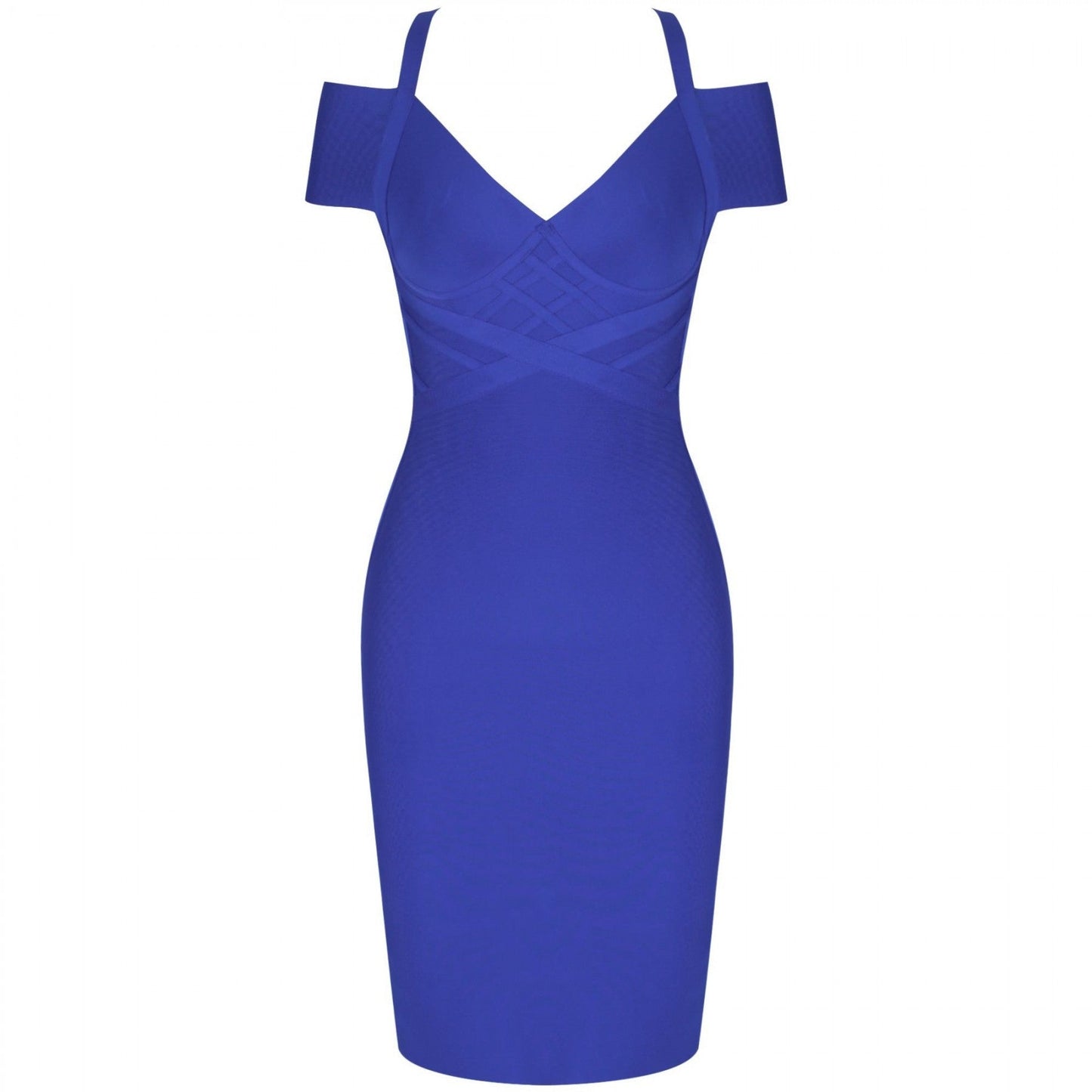 V Neck Mid Sleeve Striped Over Knee Bandage Dress PF19089 35 in wolddress