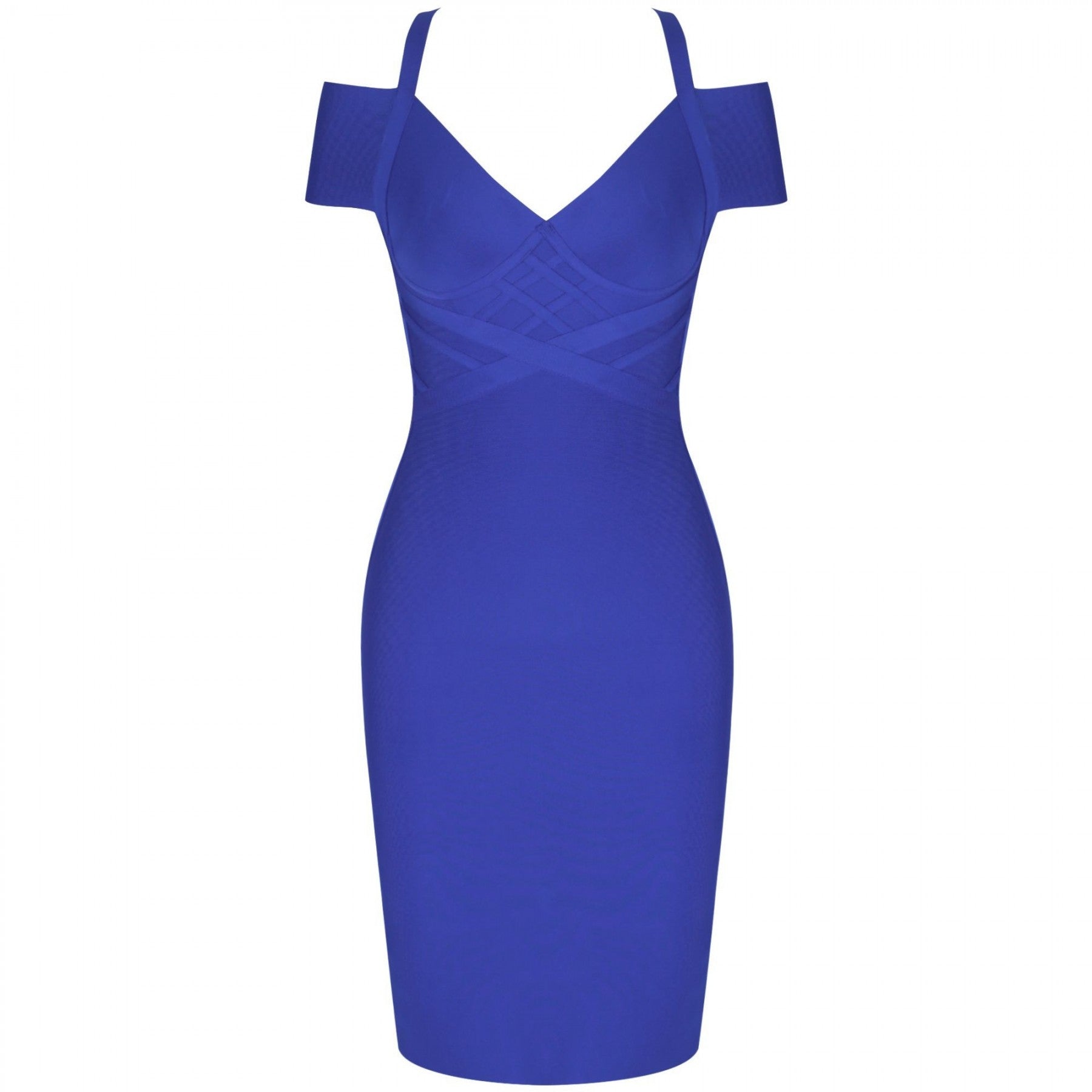 V Neck Mid Sleeve Striped Over Knee Bandage Dress PF19089 35 in wolddress
