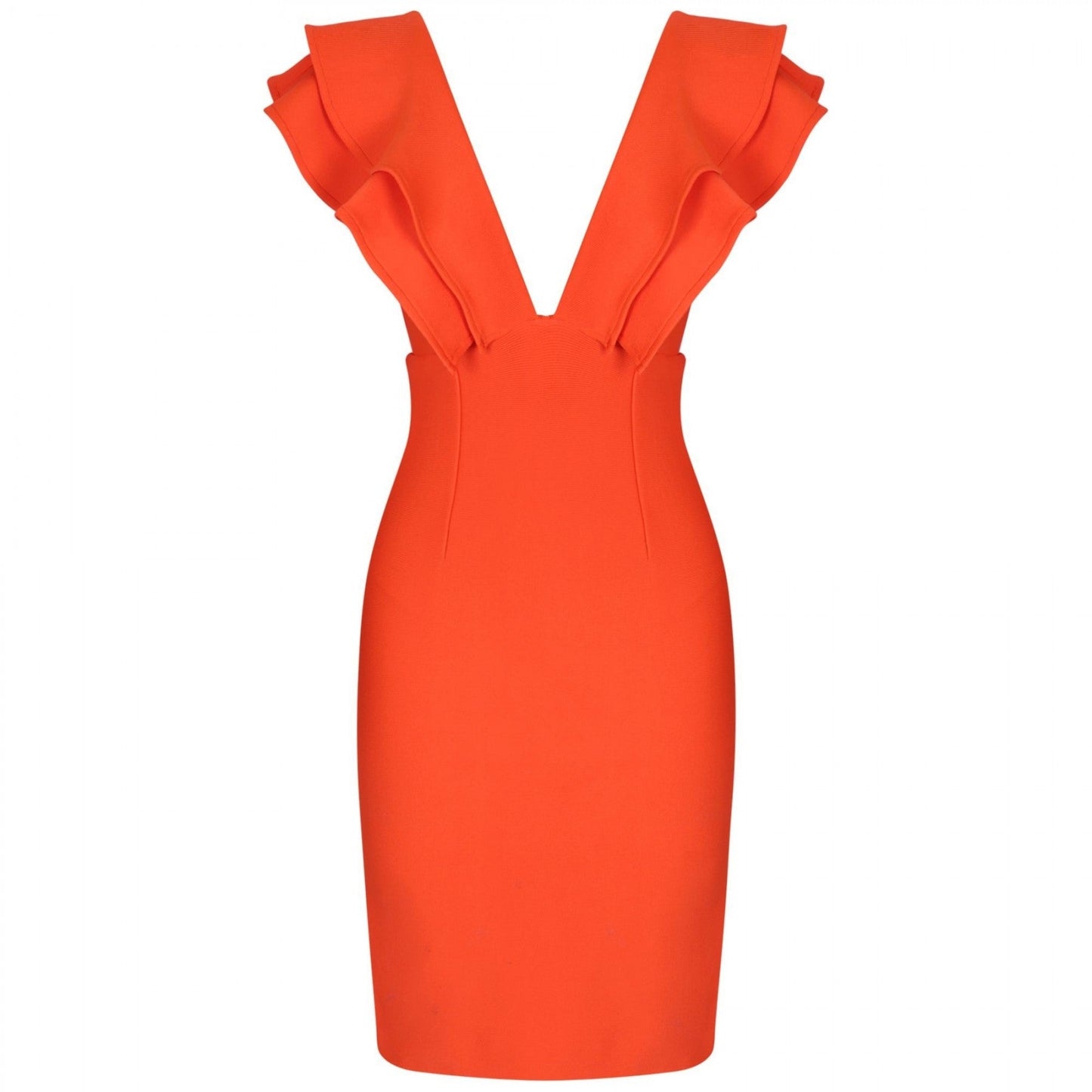 V Neck Sleeveless Frill Over Knee Bandage Dress PM19225 4 in wolddress