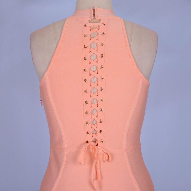 High Neck Sleeveless Striped Over Knee Bandage Dress PP19199 8 in wolddress