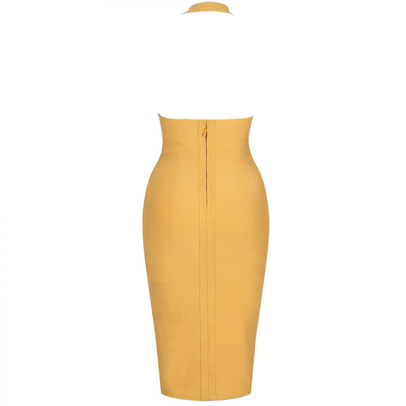 Halter Sleeveless Plain Over Knee Bandage Dress PF19008 9 in wolddress